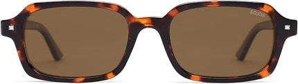 SOJOS Trendy Rectangle Polarized Sunglasses Womens Mens, Small Retro Fashion Thin Slim Square Sunnies SJ2610