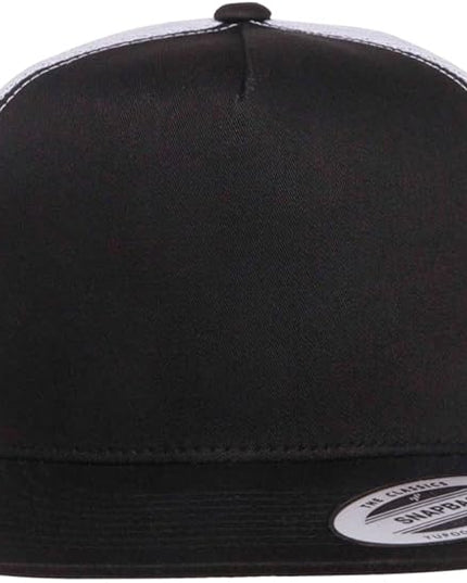 Yupoong 5-Panel YP Classic Trucker Cap | High Profile Flat Visor Snapback | OSFM | Bulk Packs Available