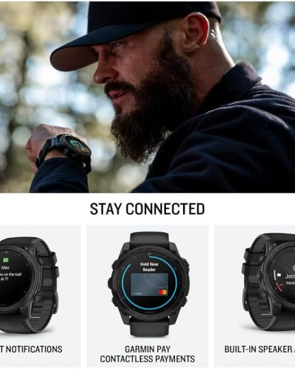 Wearable4U Garmin Tactix 8, 47mm, AMOLED Display, Titanium Bezel, Sapphire Lens, Premium Tactical GPS Smartwatch, Includes Applied Ballistics Ultralight Solver, 40 M Dive Rating w PowerBank Bundle