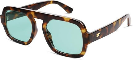 VANLINKER Oversized Retro Square Aviator Sunglasses for Women Men 70s Vintage Style Trendy Big Flat Top Sun Glasses VL9826