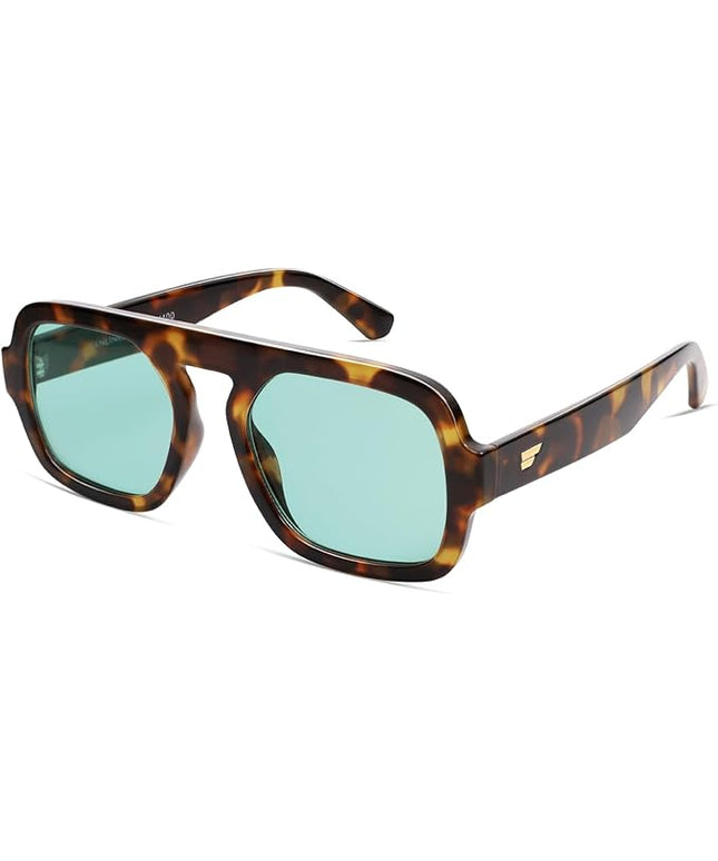 VANLINKER Oversized Retro Square Aviator Sunglasses for Women Men 70s Vintage Style Trendy Big Flat Top Sun Glasses VL9826