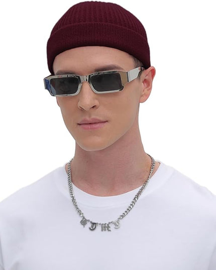 ROYBENS Thin Swag Wool Short Fisherman Beanie for Men Women, Knit Cuff Trawler Beanie Watch Hat, Soft Spring Fall Skull Cap