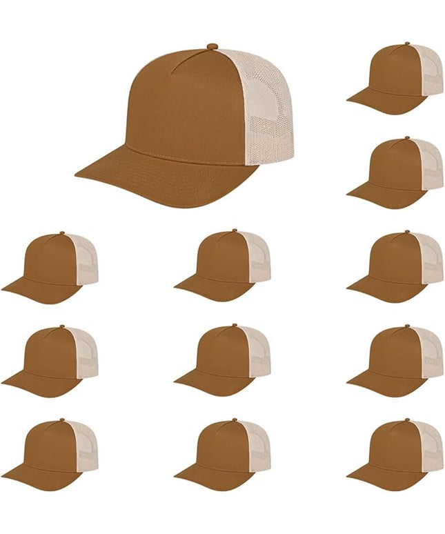 Cap America i3039 Classic 5 Panel Mid Profile Structured Trucker Mesh Back Cap w/ & Adjustable Snapback