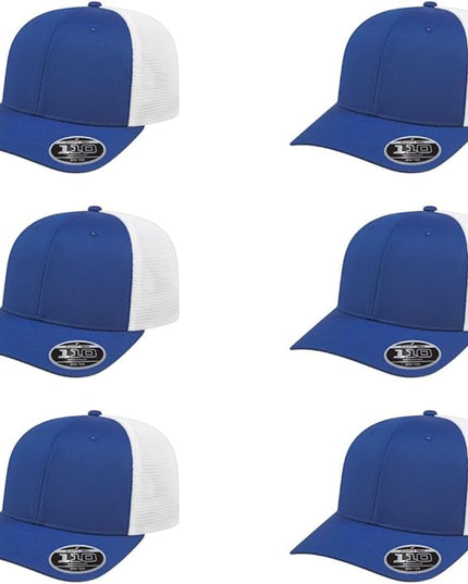 Cap America i8502 Flexfit 110 Premium Mid Profile 6-Panel Mesh Back Trucker Cap Hat w/UV Guard & Adjustable Snapback