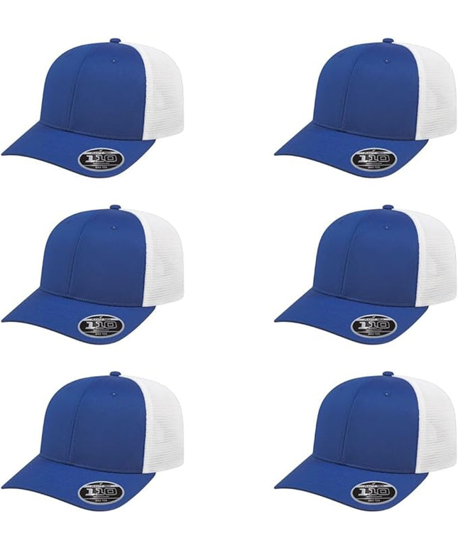 Cap America i8502 Flexfit 110 Premium Mid Profile 6-Panel Mesh Back Trucker Cap Hat w/UV Guard & Adjustable Snapback