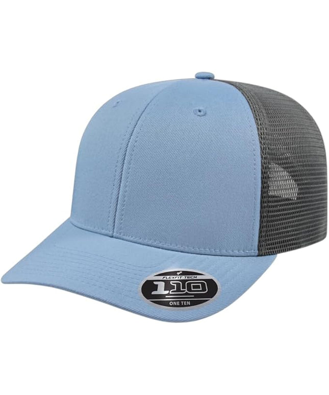 Cap America i8502 Flexfit 110 Premium Mid Profile 6-Panel Mesh Back Trucker Cap Hat w/UV Guard & Adjustable Snapback