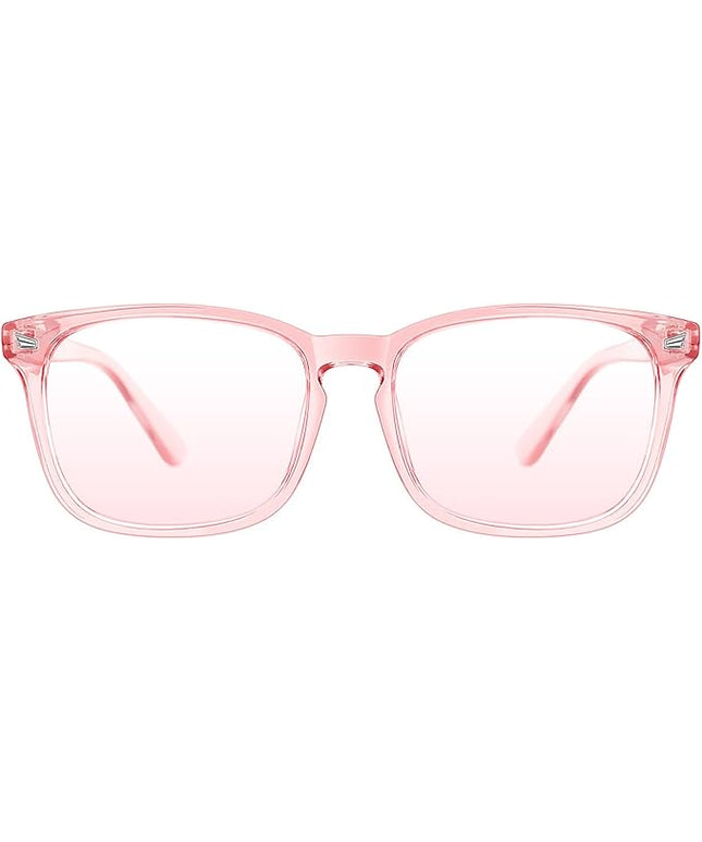 TIJN Blue Light Blocking Glasses for Women Men Clear Frame Square Nerd Eyeglasses Anti Blue Ray Computer Screen Glasses