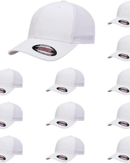 Flexfit 6511 Fitted Mid-Profile Stretchable Mesh Panels Trucker Cap | Bulk Pack Available