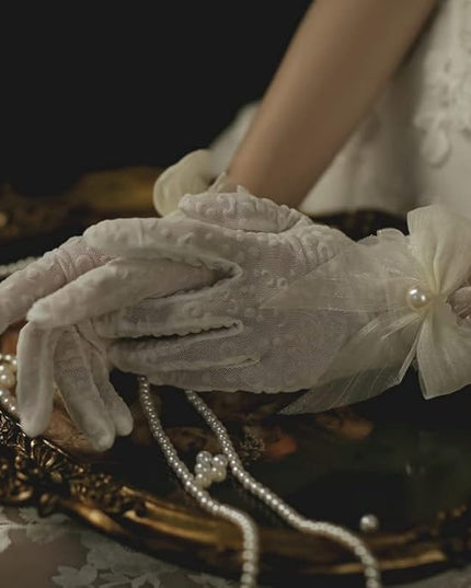 Sahabowi Satin Gloves Formal Bridal Banquet Party Wedding Opera Solid Colorful Mitten For Women