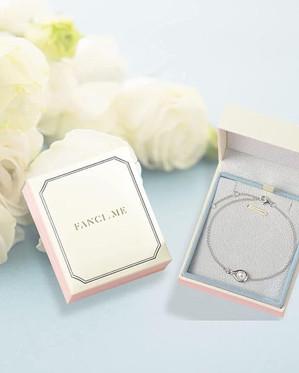 FANCIME Love Bracelet 925 Sterling Silver Infinity Birthstone Bracelets for Women Fine Jewelry Birthday Christmas Gifts for Her Mom Wife, Chain Length 6.7"+1.2" Extend