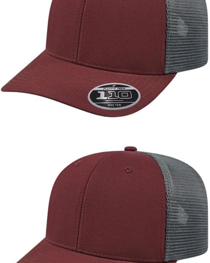 Cap America i8502 Flexfit 110 Premium Mid Profile 6-Panel Mesh Back Trucker Cap Hat w/UV Guard & Adjustable Snapback
