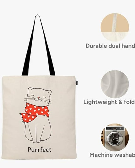 Eco Right Tote Bag for Women, Reusable Grocery Bag, Canvas Tote Bag for Shopping, Cotton Bag for Daily Use, Gifts for Women