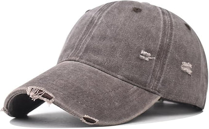 Classic Vintage Distressed Baseball Cap, Washed Cotton, Adjustable Fit