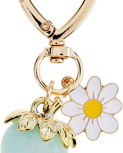 Agromusk Cute Strawberry Keychain,Bag Charms,Kawaii Heart Flower Daisy Key chains Accessories Decor for Girls Purse Gift
