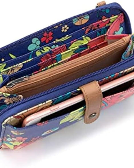 Sakroots Artist Circle Smartphone Crossbody in Coated Canvas, Detachable Wristlet Strap