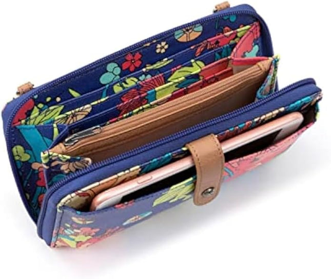 Sakroots Artist Circle Smartphone Crossbody in Coated Canvas, Detachable Wristlet Strap