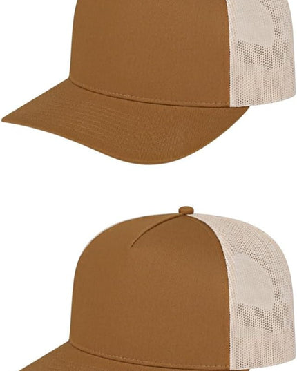 Cap America i3039 Classic 5 Panel Mid Profile Structured Trucker Mesh Back Cap w/ & Adjustable Snapback