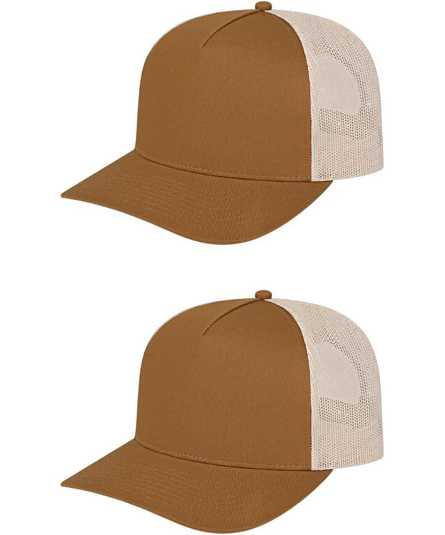 Cap America i3039 Classic 5 Panel Mid Profile Structured Trucker Mesh Back Cap w/ & Adjustable Snapback