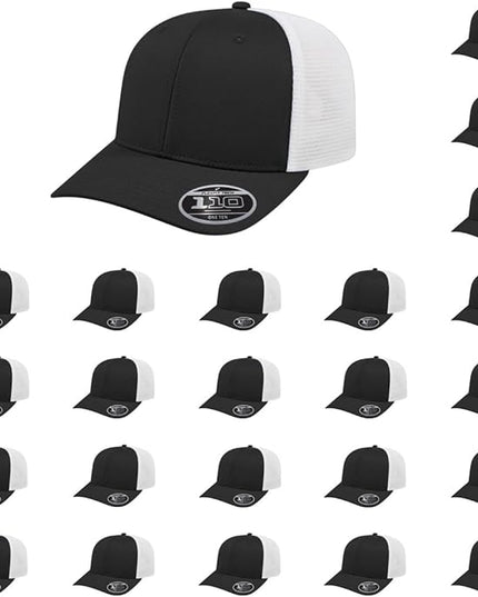 Cap America i8502 Flexfit 110 Premium Mid Profile 6-Panel Mesh Back Trucker Cap Hat w/UV Guard & Adjustable Snapback