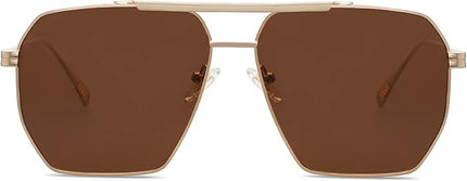 SOJOS Retro Oversized Square Polarized Sunglasses for Women Men Vintage Shades Classic Large Metal Sun Glasses
