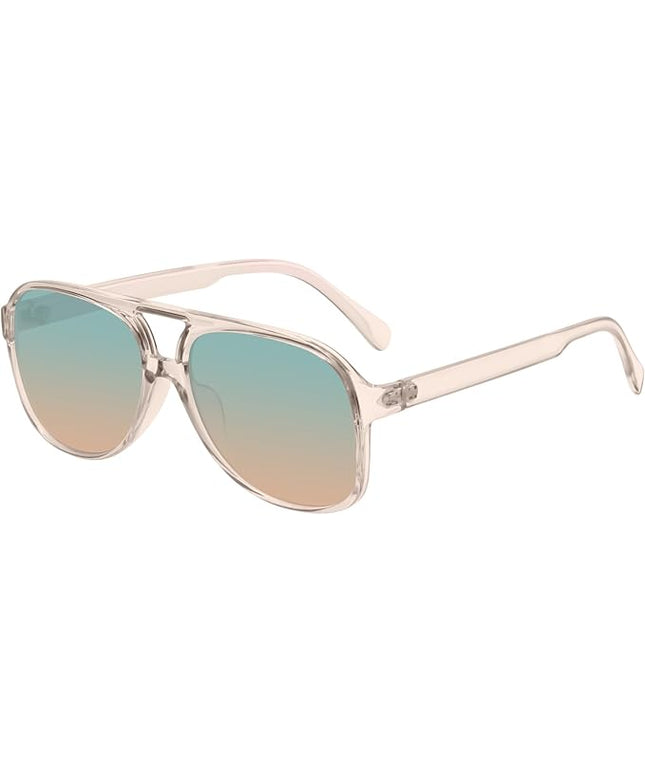 YDAOWKN Retro Aviator Sunglasses for Women Mens Large Frame Classic Vintage 70s Sun Glasses Aviators