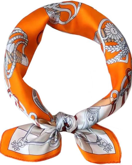 ANDANTINO 100% Mulberry Silk Scarf -21” Lightweight Square Neckerchief – Breathable Digital Printed Scarves with Gift Packed