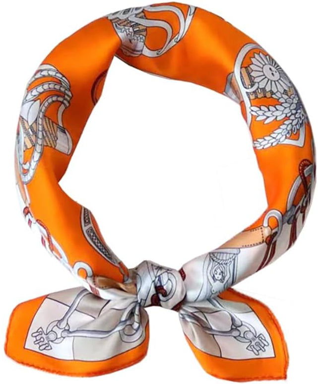 ANDANTINO 100% Mulberry Silk Scarf -21” Lightweight Square Neckerchief – Breathable Digital Printed Scarves with Gift Packed