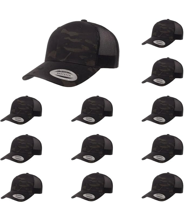 Yupoong Classic Premium Mesh 6 Panel Retro Trucker Cap | Mid Profile Snapback | OSFA | Bulk Pack Available