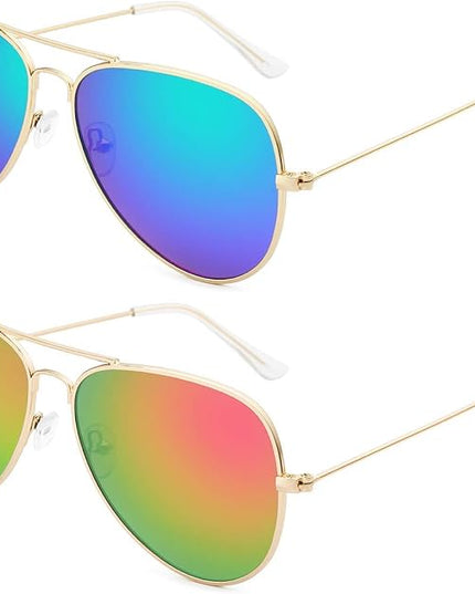livho Sunglasses for Men Women Aviator Polarized Metal Mirror UV 400 Lens Protection