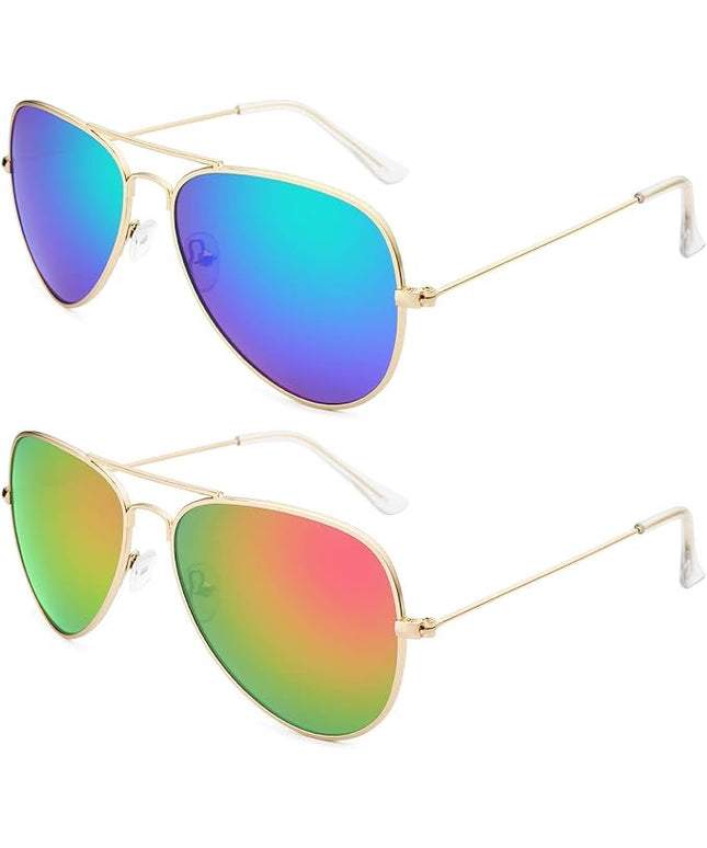 livho Sunglasses for Men Women Aviator Polarized Metal Mirror UV 400 Lens Protection