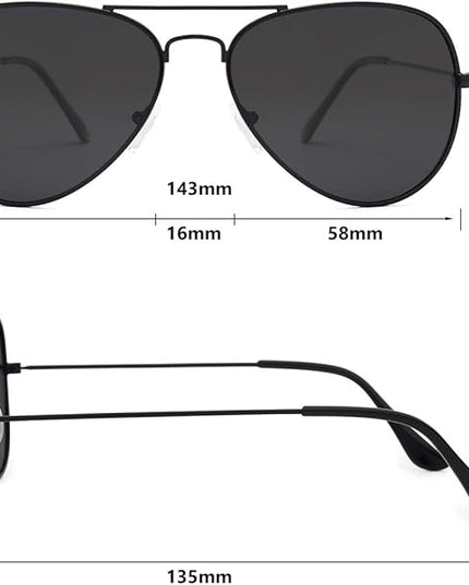 livho Sunglasses for Men Women Aviator Polarized Metal Mirror UV 400 Lens Protection