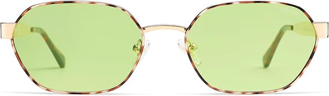 SOJOS Trendy Polarized Hexagon Sunglasses for Women Men, UV400 Retro Rectangle Shades SJ1238