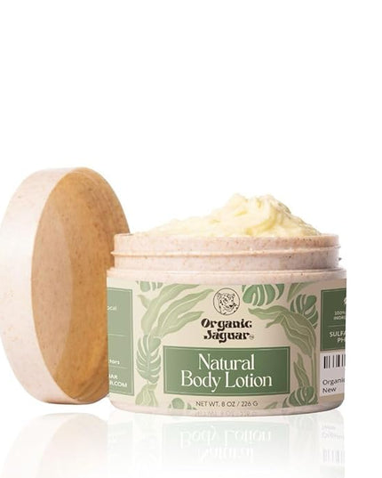 Organic Jaguar Natural Body Lotion, 8 oz, Moisturizer With Essential Oils, Vitamin E Oil, Beeswax, Extra Virgin Olive Oil, Raw Honey, Mango Butter, Sulfate & Paraben Free Body Care, Tropical Scent