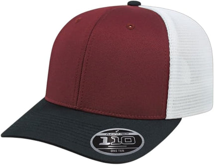 Cap America i8502 Flexfit 110 Premium Mid Profile 6-Panel Mesh Back Trucker Cap Hat w/UV Guard & Adjustable Snapback