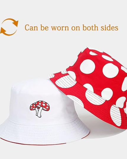 Malaxlx Unisex Bucket Hat Beach Sun Hat Aesthetic Fishing Hat for Men Women Teens, Reversible Double-Side-Wear