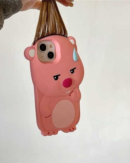 Case Compatible with iPhone 16 Pro Max,Cute 3D Kawaii Funny Ugly Beaver Cartoon Cover with Keychain Soft Silicone Gel Drop Protector Women Girls