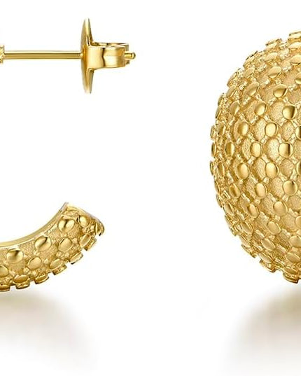18K Gold Plated Chunky Hoop Earrings for Women Fashion Thick Gold Hoops Set Jewelry for Birthday Christmas Gifts