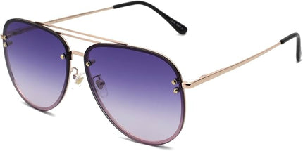 Trendy Oversized Aviator Sunglasses Womens, Retro Cute Big Shades Women's Fashion Sun Glasses UV Protection VF2203