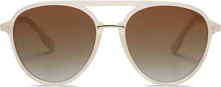SOJOS Retro Aviator Polarized Sunglasses for Women Men Double Bridge Ladies Shades