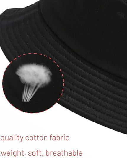 Cotton Bucket Hat for Women Men Summer Travel Sun Beach Bucket Cap, Unisex Outdoor Fisherman Hat