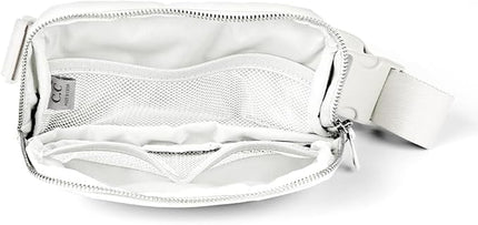 C.C Belt Bag for Women – Quilted Fanny Pack Crossbody Waist Bag with Adjustable Strap, Fashion Gift Idea (Camo white)