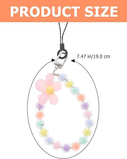 4pcs Bohemian Beaded Phone Charm Chain with Wrist Strap Key Chain and Backpack Decoration Lightweight Colorful Handmade Phone Lanyards for Women