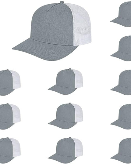 Cap America i3039 Classic 5 Panel Mid Profile Structured Trucker Mesh Back Cap w/ & Adjustable Snapback