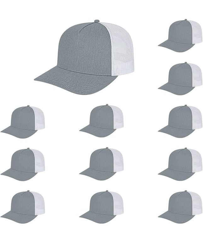 Cap America i3039 Classic 5 Panel Mid Profile Structured Trucker Mesh Back Cap w/ & Adjustable Snapback