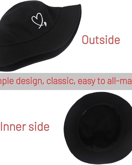 Cotton Bucket Hat for Women Men Summer Travel Sun Beach Bucket Cap, Unisex Outdoor Fisherman Hat