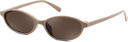 FEISEDY Retro Oval Cat Eye Sunglasses for Women 90s Narrow Lightweight Shades Y2k Trendy Sunnies B0257
