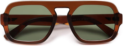 VANLINKER Oversized Retro Square Aviator Sunglasses for Women Men 70s Vintage Style Trendy Big Flat Top Sun Glasses VL9826