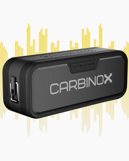 CARBINOX Portable Bluetooth Speaker with IPX7 Waterproof, Type-C Fast Charging, 3D Surround Sound, 18m Range, Black
