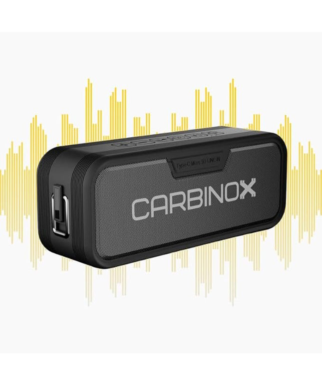 CARBINOX Portable Bluetooth Speaker with IPX7 Waterproof, Type-C Fast Charging, 3D Surround Sound, 18m Range, Black