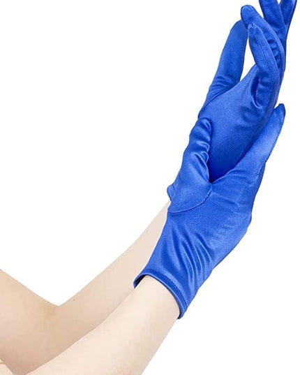 Sahabowi Satin Gloves Formal Bridal Banquet Party Wedding Opera Solid Colorful Mitten For Women